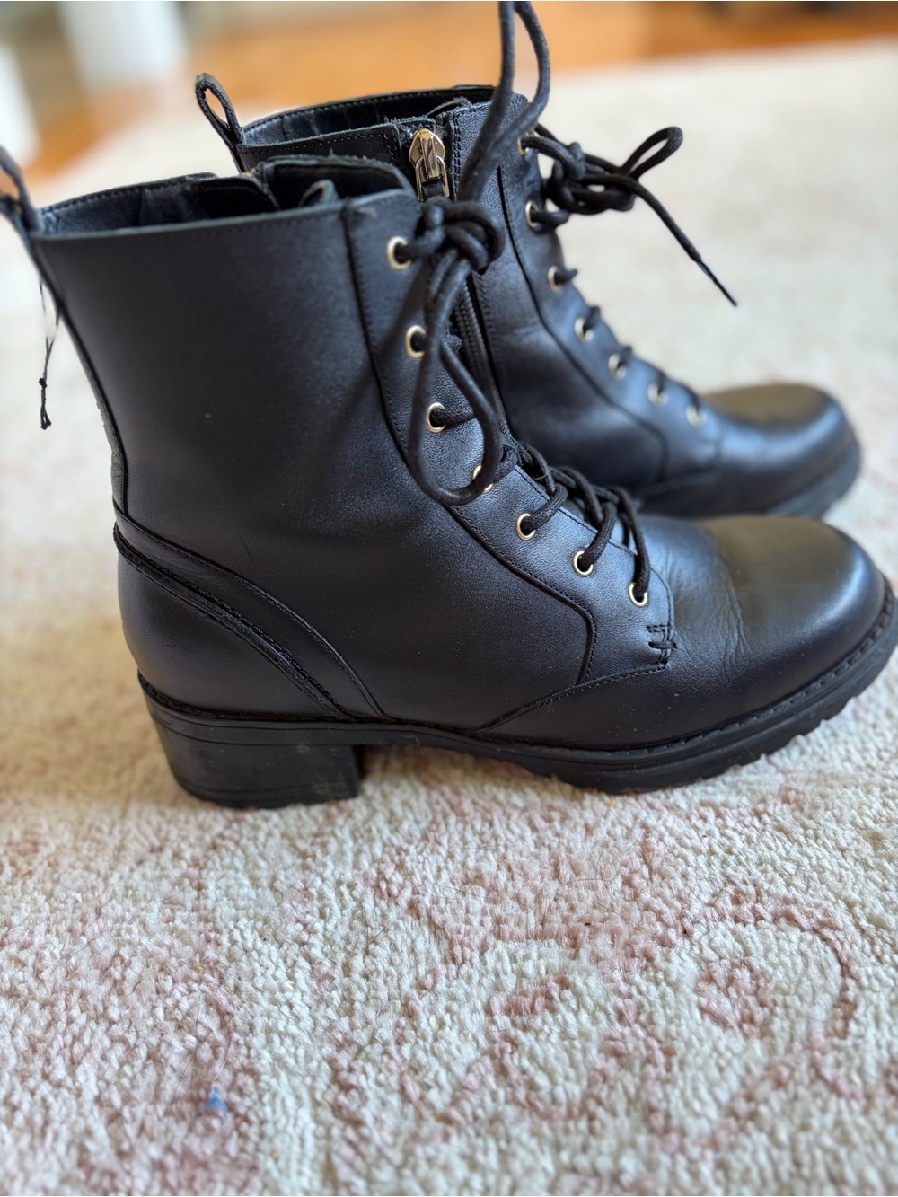Cole Haan Camea Lace up Combat Boot size 7 Black